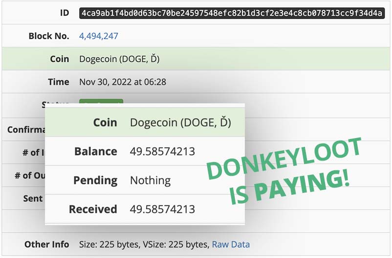 Donkeyloot is paying!